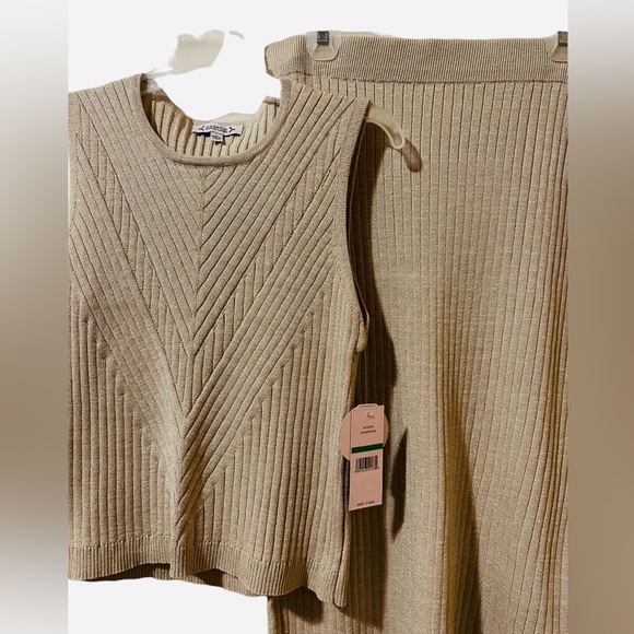 NWT Nanette Lepore two Piece Champagne Gold Skirt Set - L - Picture 2 of 7